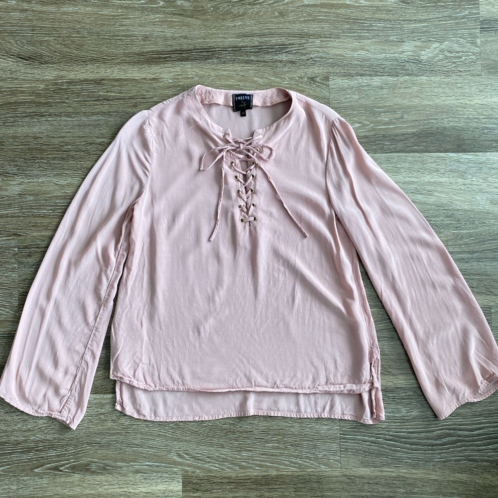 Boutique Long Sleeve Light Pink Blouse